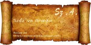 Száva Aranka névjegykártya